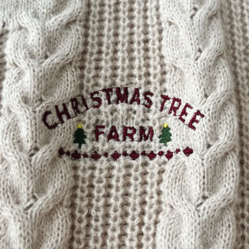 Christmas Cardigan Women New Year Gift Winter Soft Knitted Cardigans with Star Embroidery for Holiday Christmas Tree Sweater Top