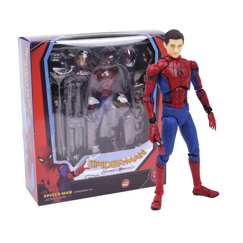 Marvel  Avengers Spiderman Homecoming Action Figure Statue Can Change Tom Holland Face Spider Man Model Toy Collection Gift