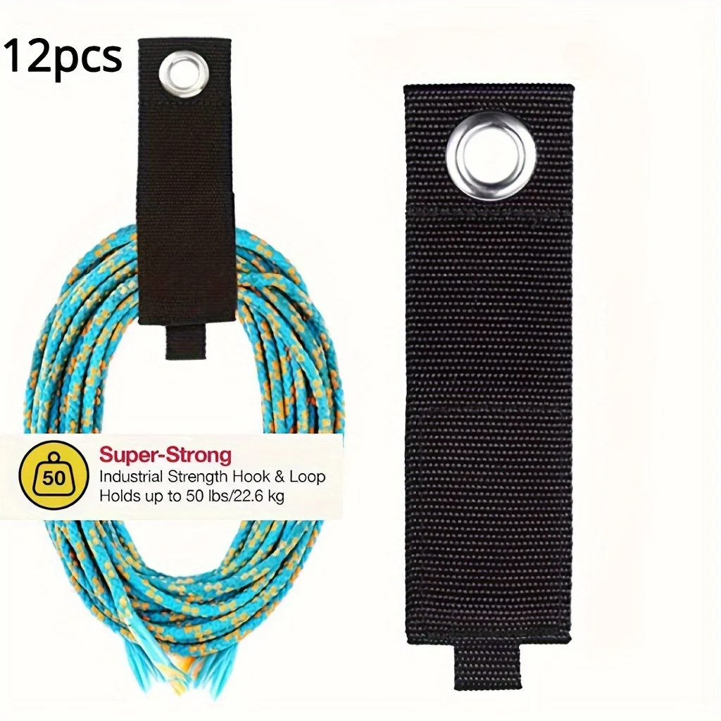 Colgador organizador de cables de extensión con gancho y bucle, envoltura de cables, correas de cables para Cables, mangueras y cuerdas, 12 Uds./10 Uds.