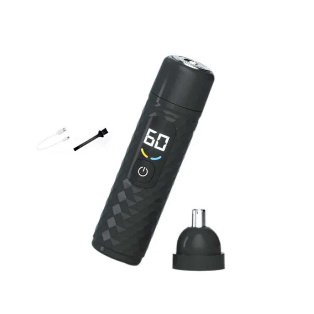 2 in 1 Electric Nose Hair Trimmer Digital Display with Replaceable Head Electric Shaver Rechargeable Fast Charging