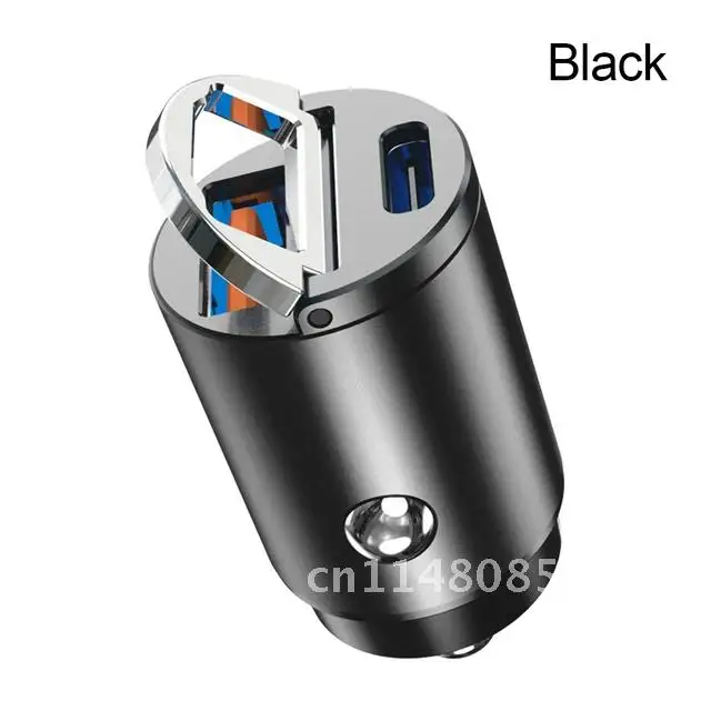 Mini Stealth Car Adapter 30W Dual USB Quick Charge Type C PD Charger Adapter PD+QC/PD+PD Car Charger For iPhone 12 Huawei Xiaomi