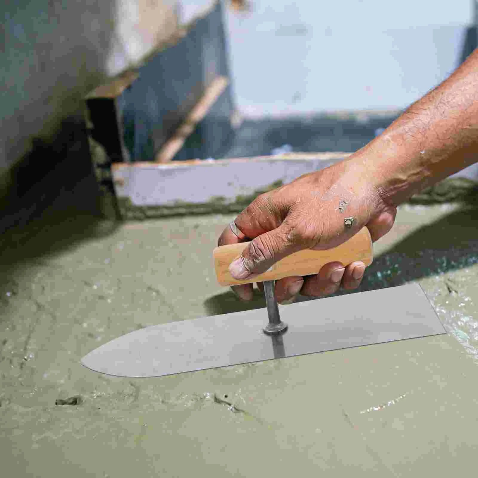 Cazzuola a mano per cazzuola da giardino, strumento per muratura, manico in cemento, legno e cemento a punta