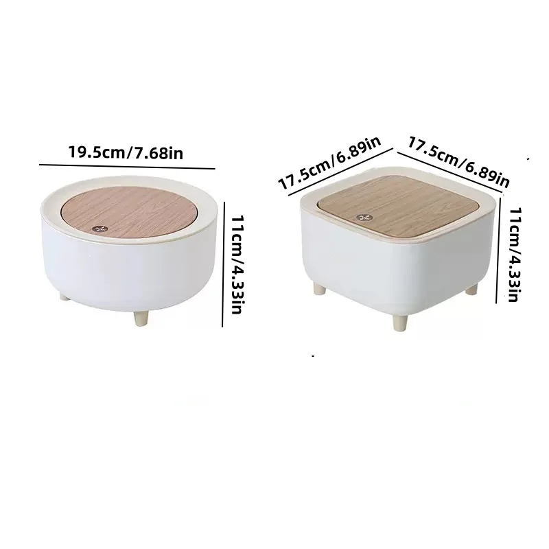 1Pc/Desktop Trash Can with Press-Type Lid, Simple Design, Suitable for Kitchen, Dining Table, Coffee Table, Mini Storage Bin