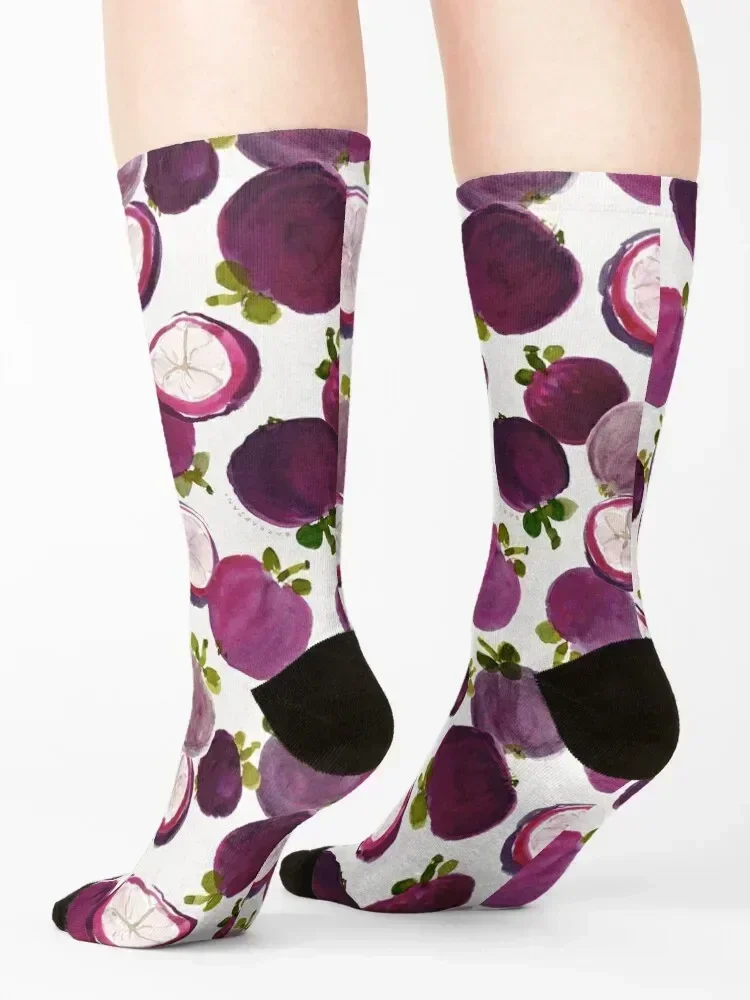 MANGOSTEEN MANIA Purple Tropical Fruit Socks winter thermal Men's cycling basketball Men's Socks Luxury Women's