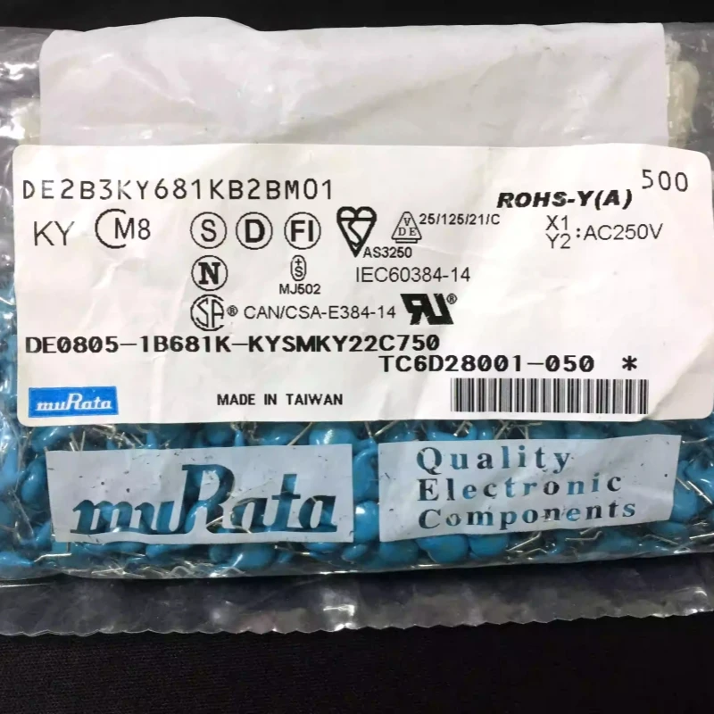 Original packaging! Japan MuRata Murata Ceramic Chip Capacitor 681 680pf 250V X1Y2 Safety Standard Y Capacitor