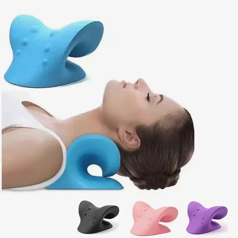 New Massage Pillow Neck Shoulder Cervical Chiropractic Traction Device Head Back Relax for Pain Relief Body Massager Almohada