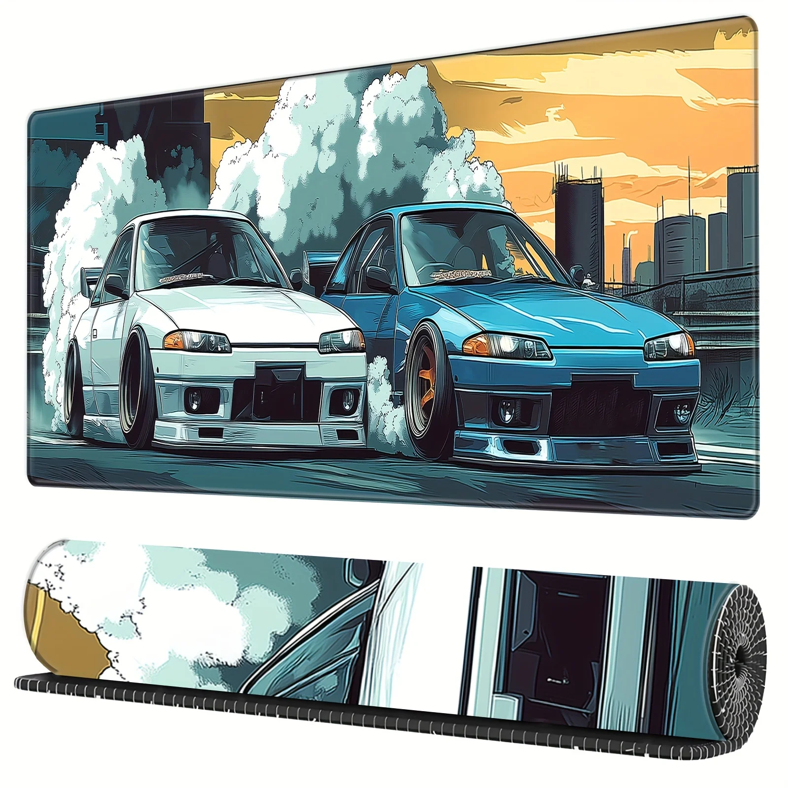 Mouse Pad 900x400 JDM sports car Cool Japan Drift car Office and home desk mat keyboard and mouse non-slip rubber big playmat