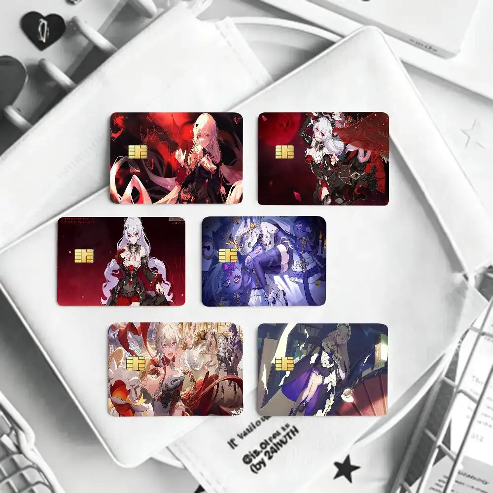 Theresa Animated Game Honkai Impact 3rd Card Sticker 4Pcs Credit Card Skin Anti Scratch Bank Debit Card Decal