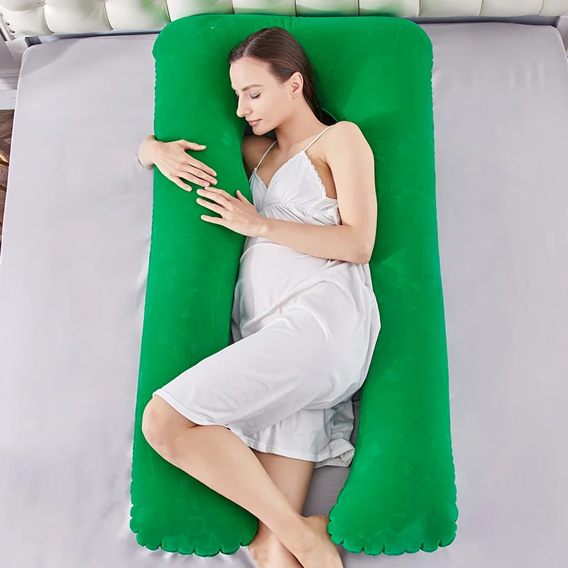 Inflatable Pregnancy Pillow U Shape Sleeping Support Pillow For Pregnant Women Cozy Bump Maternity Pillow Full Body Side Sleeper