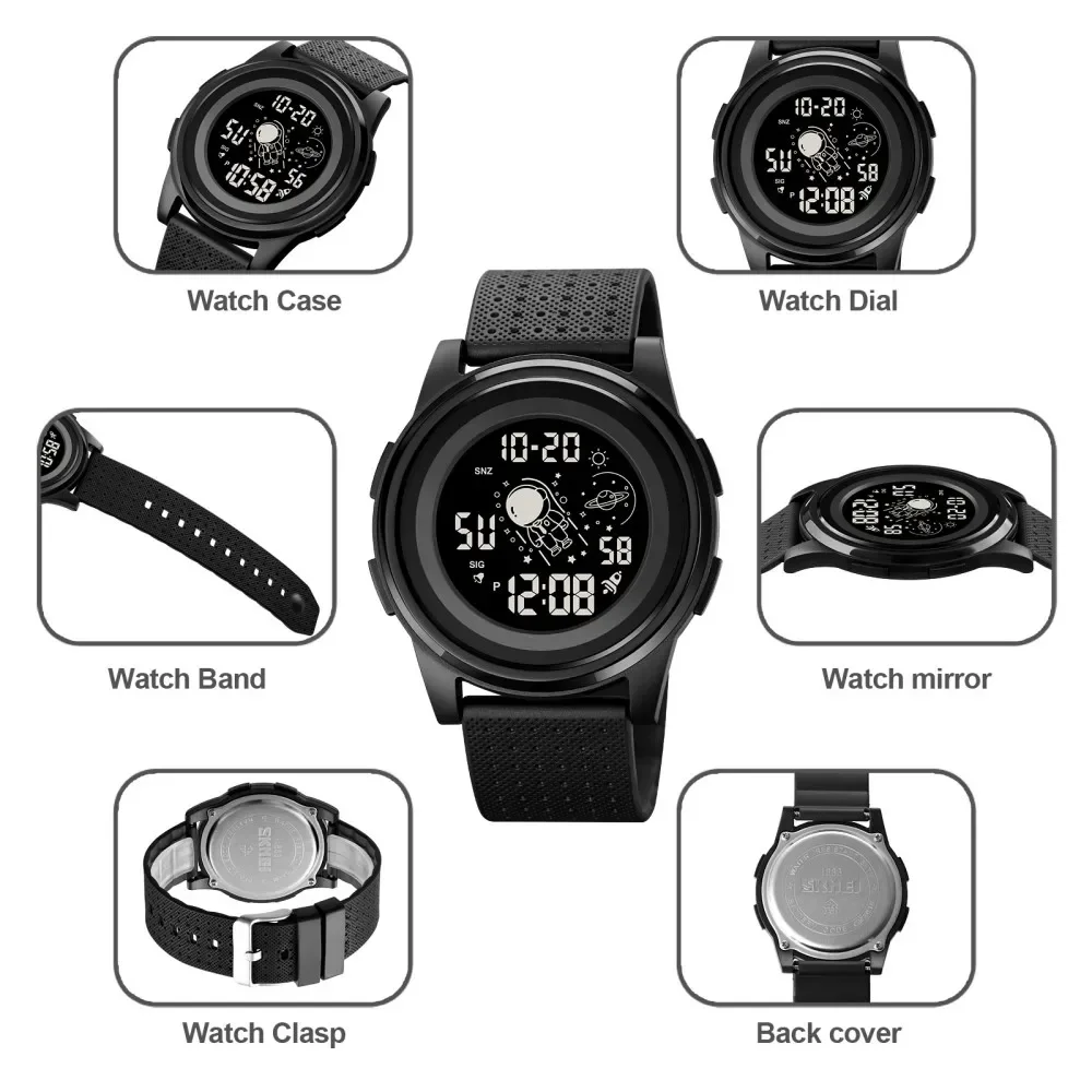 SKMEI 1883 Mens Multifunctional Countdown Digital Clock 50M Waterproof Wristwatches For Male reloj hombre Sport Watches