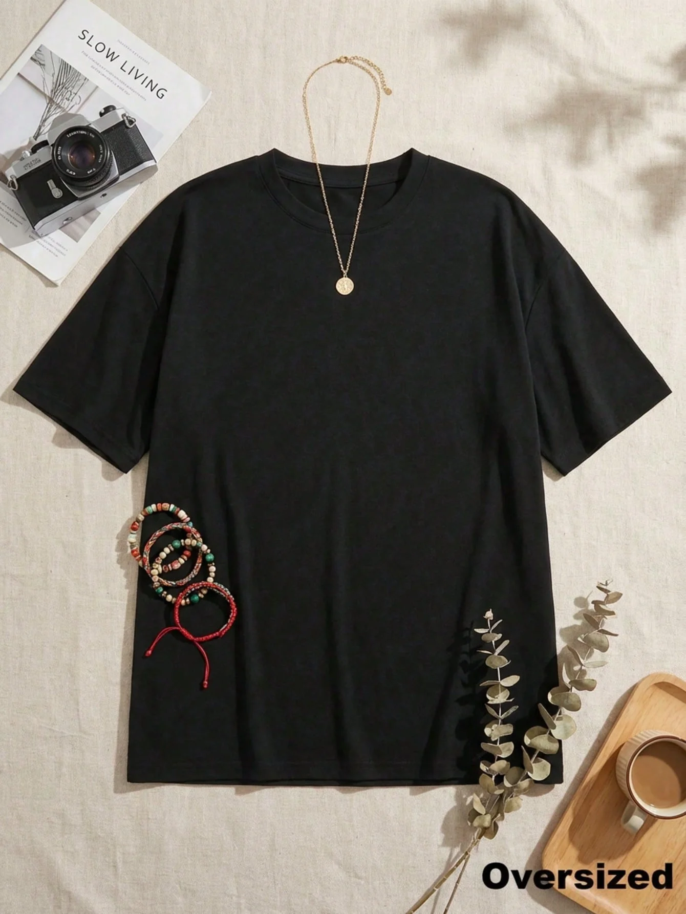 2026 Frühling Sommer Damen Freizeit-T-Shirts – Hochwertige, weiche O-Neck-Shirts aus 100 % Baumwolle für Damen, bequeme einfarbige Oberteile für Zuhause und Outdoor – Detail 3