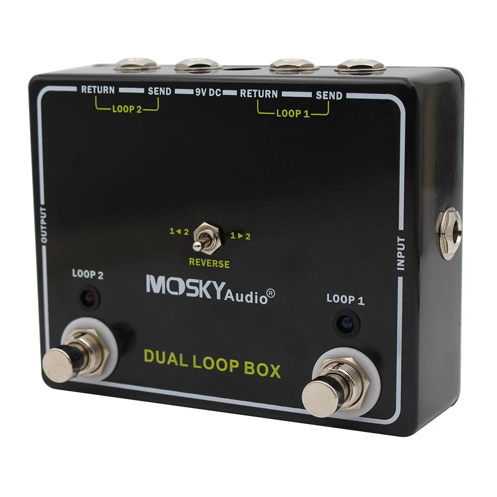 أداة MOSKYAUDIO DUAL LOOP BOX، مفتاح محدد ثنائي القناة، تسلسل قابل للتحويل #5