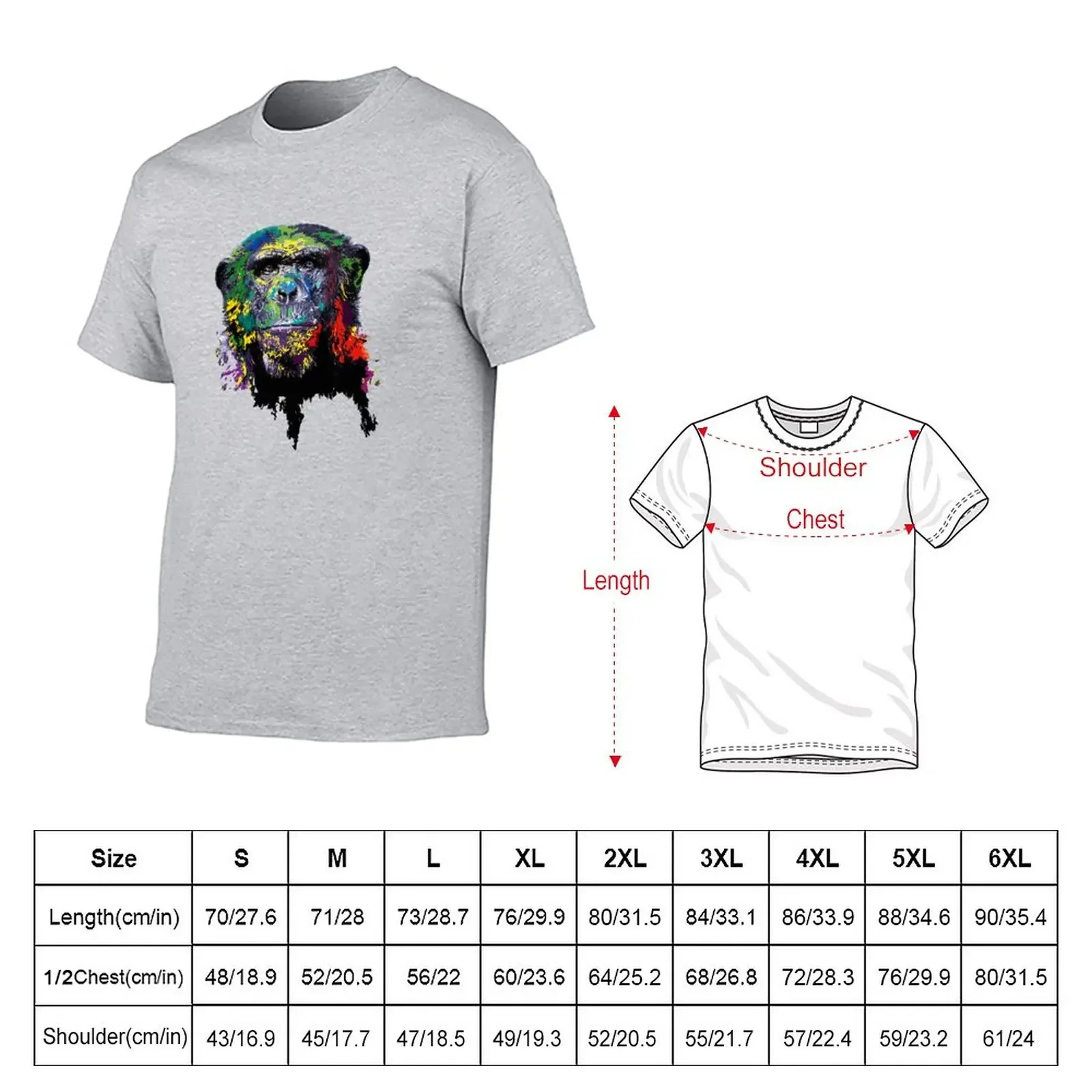 Pop Art Gorilla T-Shirt tees oversized vintage clothes T-shirt men