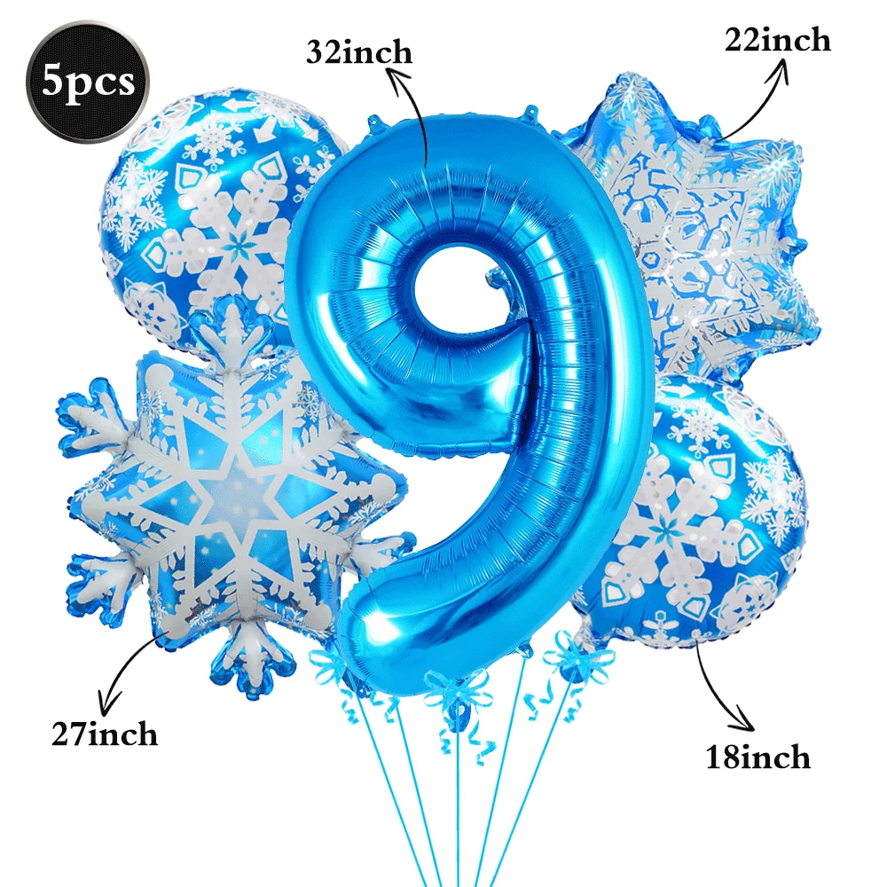 Frozen Birthday Party Supplies Schneeflocken Teller Servietten Tassen Tischdecke Banner Schneefolienballons Swinter Wonderland Dekorationen