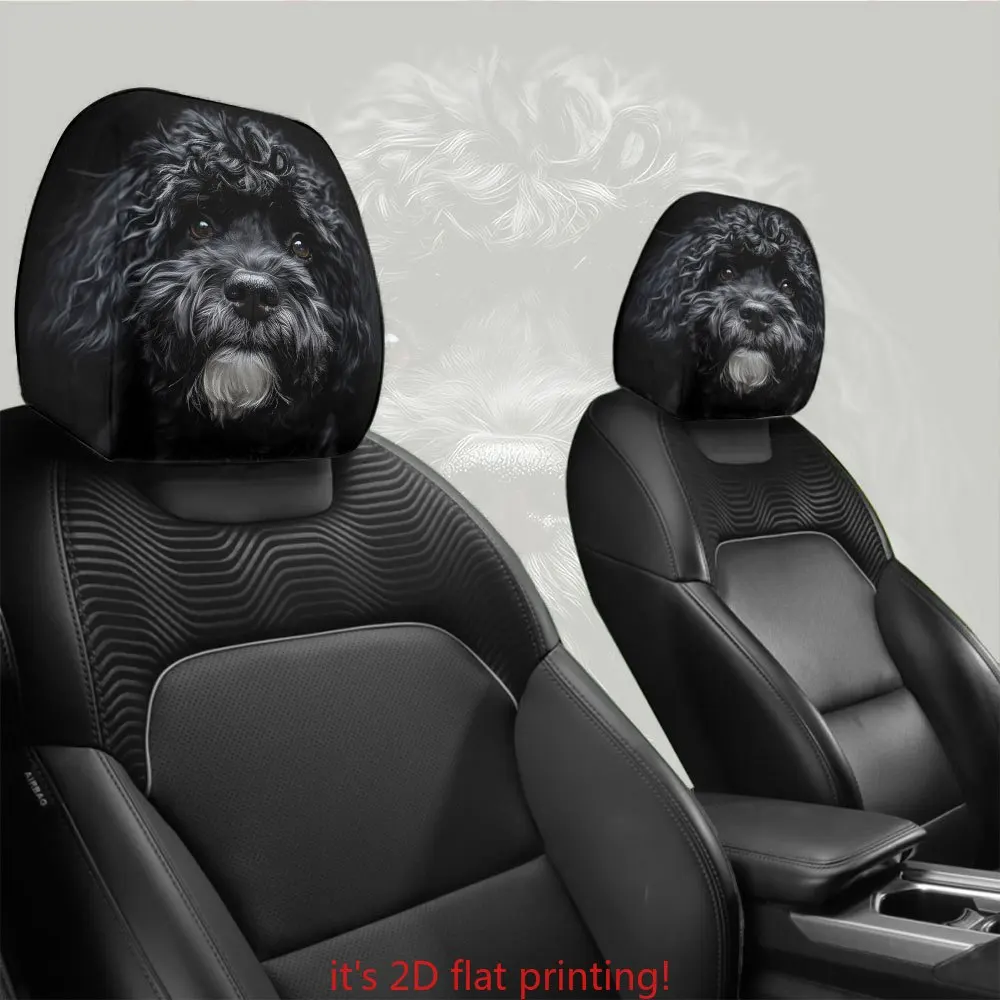 Lot de 2 housses de appuie-tête de voiture adorables à imprimé chien |   Facile à installer et lavable, ajustement universel |   Revitaliser l'intérieur de la voiture |   Allevia