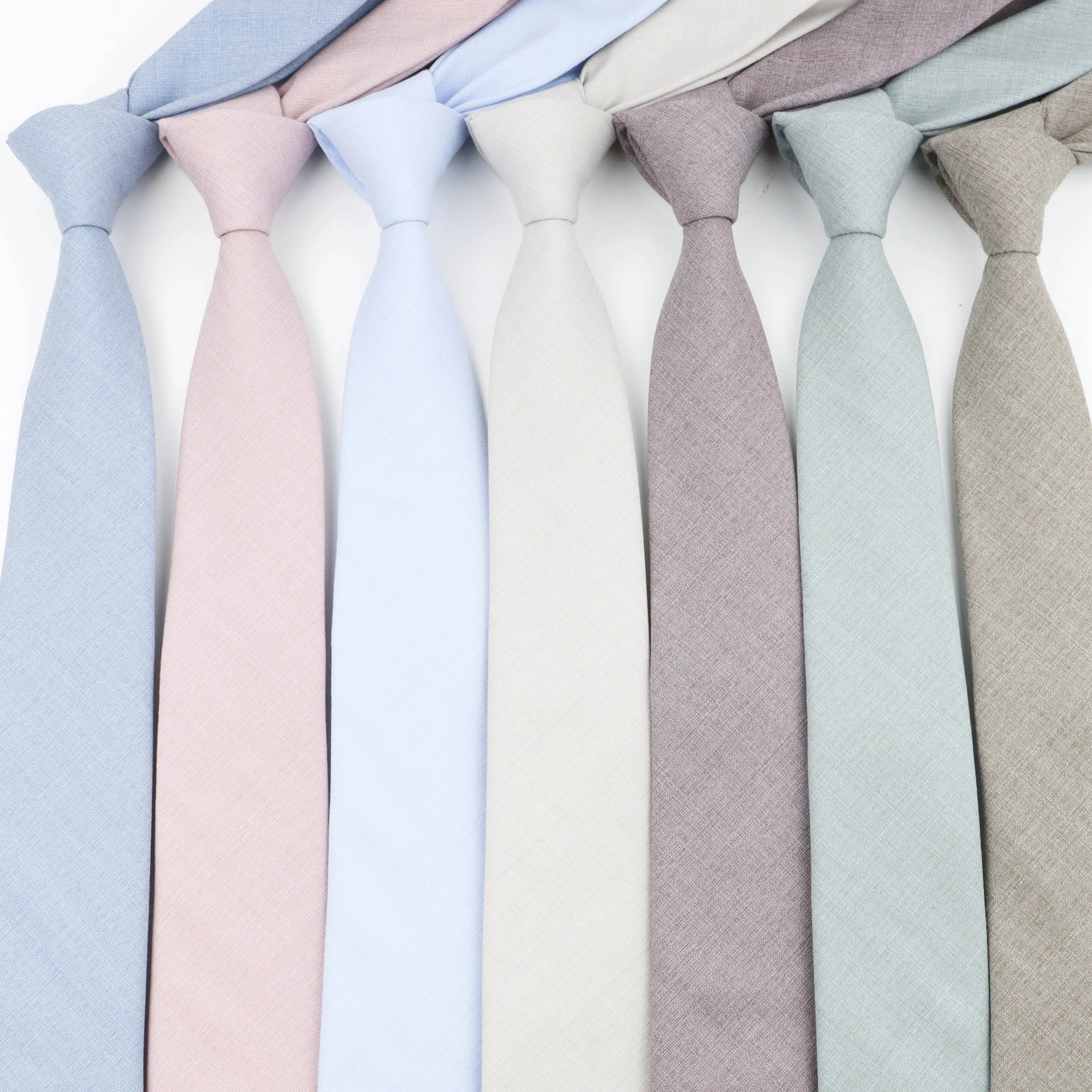 Weiche Polyester-Krawatten in einfarbiger Farbe für Herren, Business, Party, Hochzeit, Abendessen, Accessoire, Blau, Rosa, Khaki, Bambusfaser, schmale Krawatte, Geschenk