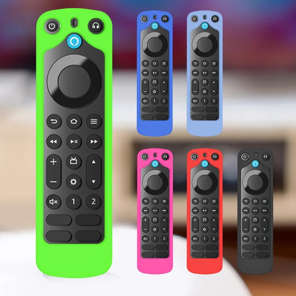 Silicone Protective Sleeves with Lanyard Remote Control Protective Cover Anti Lost for Alexa Voice Remote Pro for Fire TV