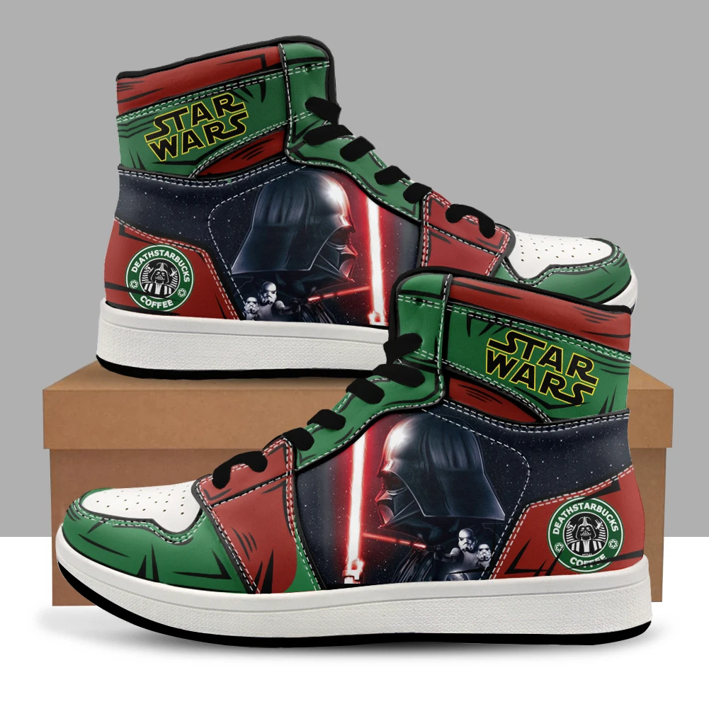 SW Shoes Sneakers Fashion Anime 3D Print Cartoon Teen Outdoor High Top Basketball Sports Casual Men's Shoes Halloween Costume