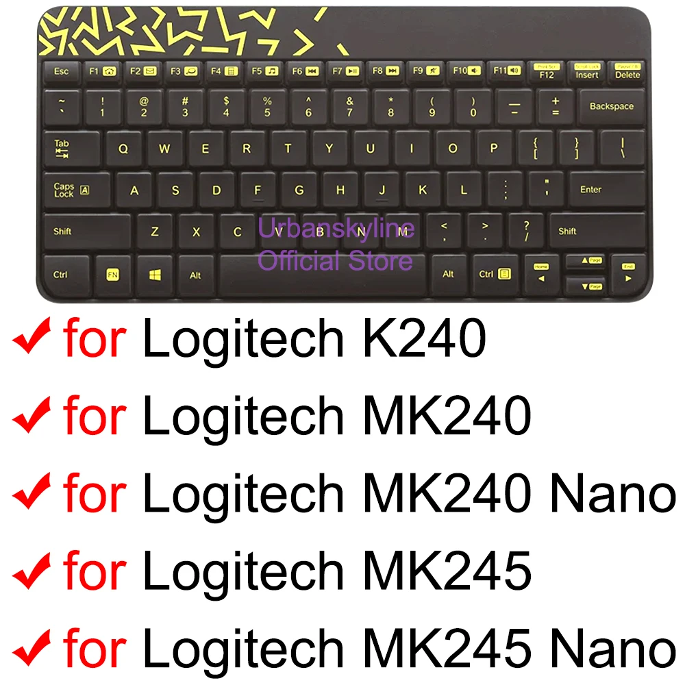 Keyboard Cover for Logitech K240 MK240 MK245 Nano for Logi Mechanical Protective Protector Skin Clear Silicone Case Funda