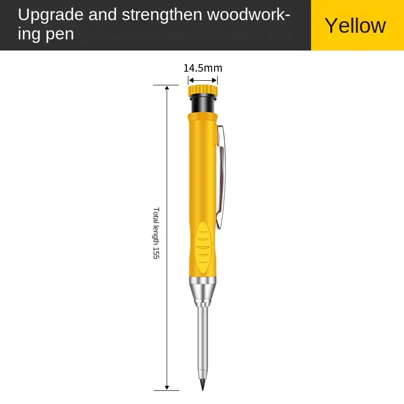 2,8 mm solide timmerman diep gat maker bouwpotloden met ingebouwde puntenslijper voor houtbewerking opstellen architect tool - afbeelding 1