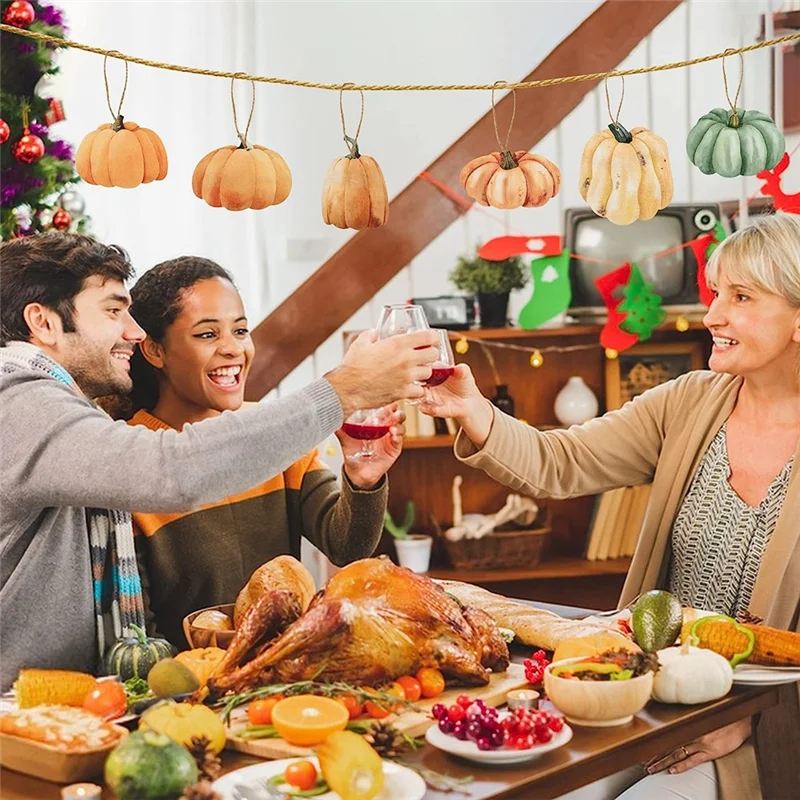 Décorations de Citrouille d'Halloween en Bois, 36 Pièces, pour Thanksgiving, Récolte