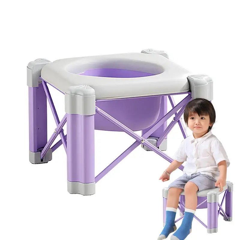 

Portable Toddler Toilet Seat Foldable Toddler Potty With Storage Bags Potty Training Toilet Travel-Friendly Anti-Slip Stable