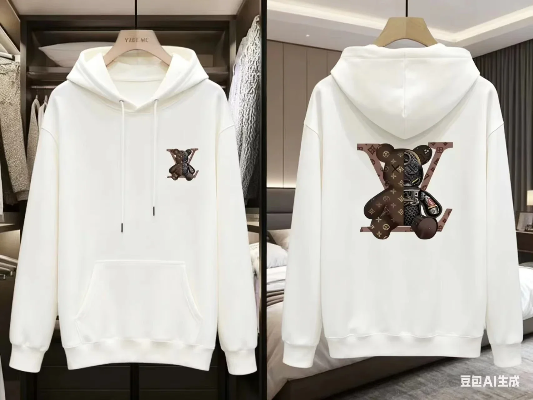 2025 جديد عصري جودة عالية مطبوعة هوديي جودة عالية محايد فضفاض الرجال والنساء القطن نمط الخريف/الشتاء