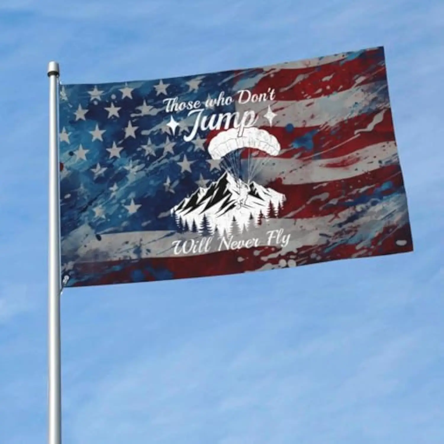 Those Who Don't Jump Will Never Fly Paragliding Flag Durable Outdoor American Flag Banner