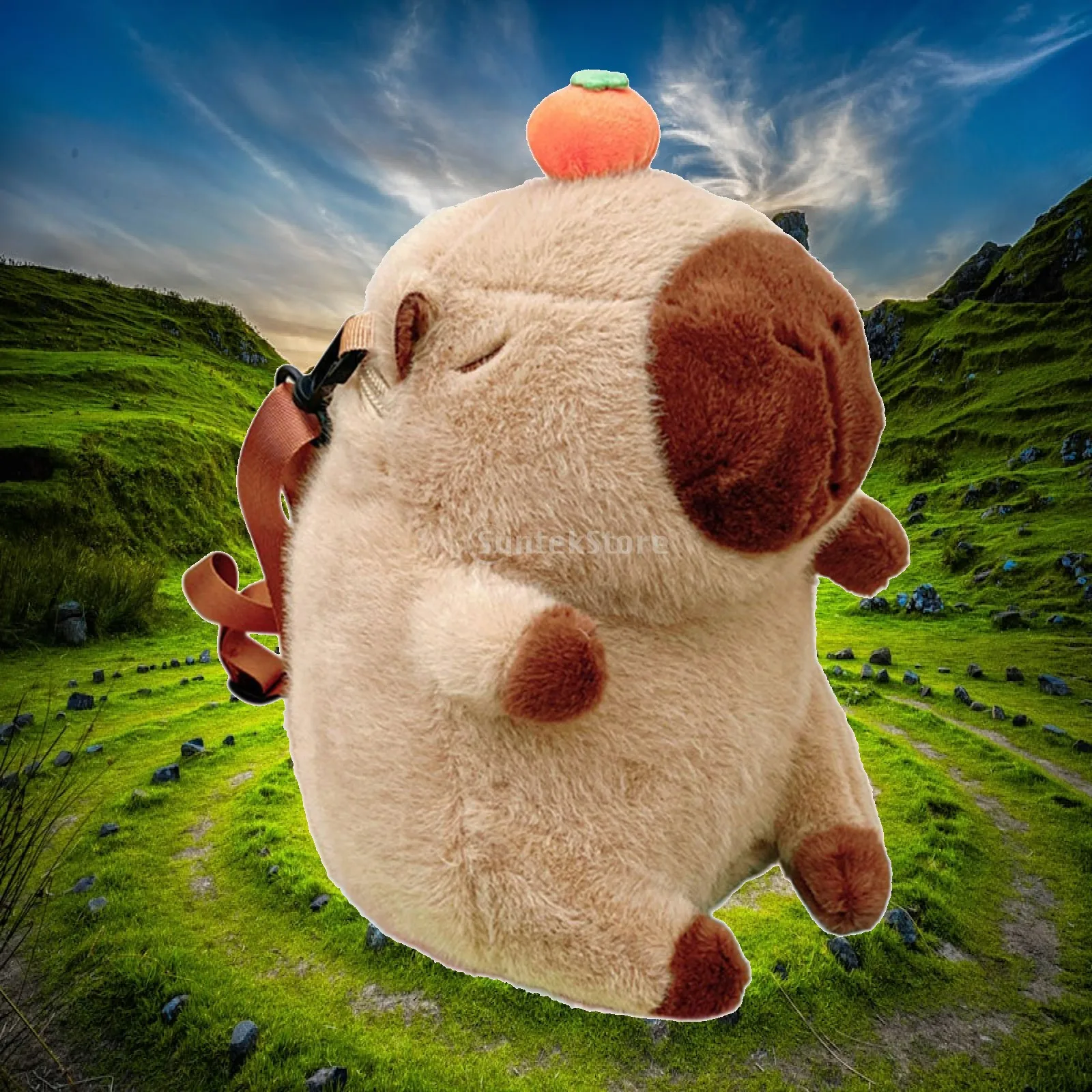 Plush Capybara Backpack Stuffed Animal Backpack Cute Large Capacity Bookbag