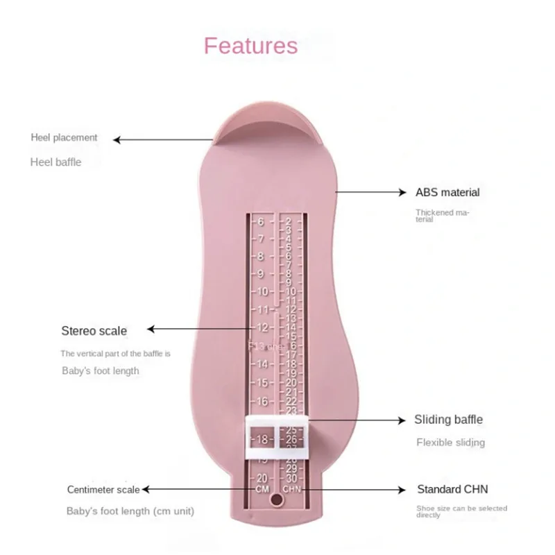 Baby Foot Measuring Device Children\'s Shoe Inner Length Measure Feet Ruler Kids Measuring Shoe Size