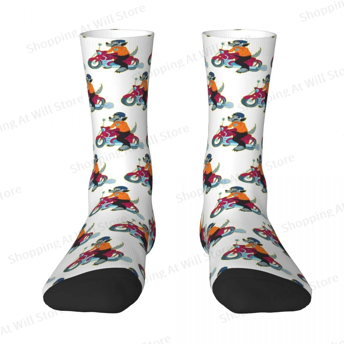 Nu Pogodi Well Just You Wait Wolf Hare Cartoon Unisex Winter Socks Hip Hop Happy Crew Socks Street Style Crazy Sock