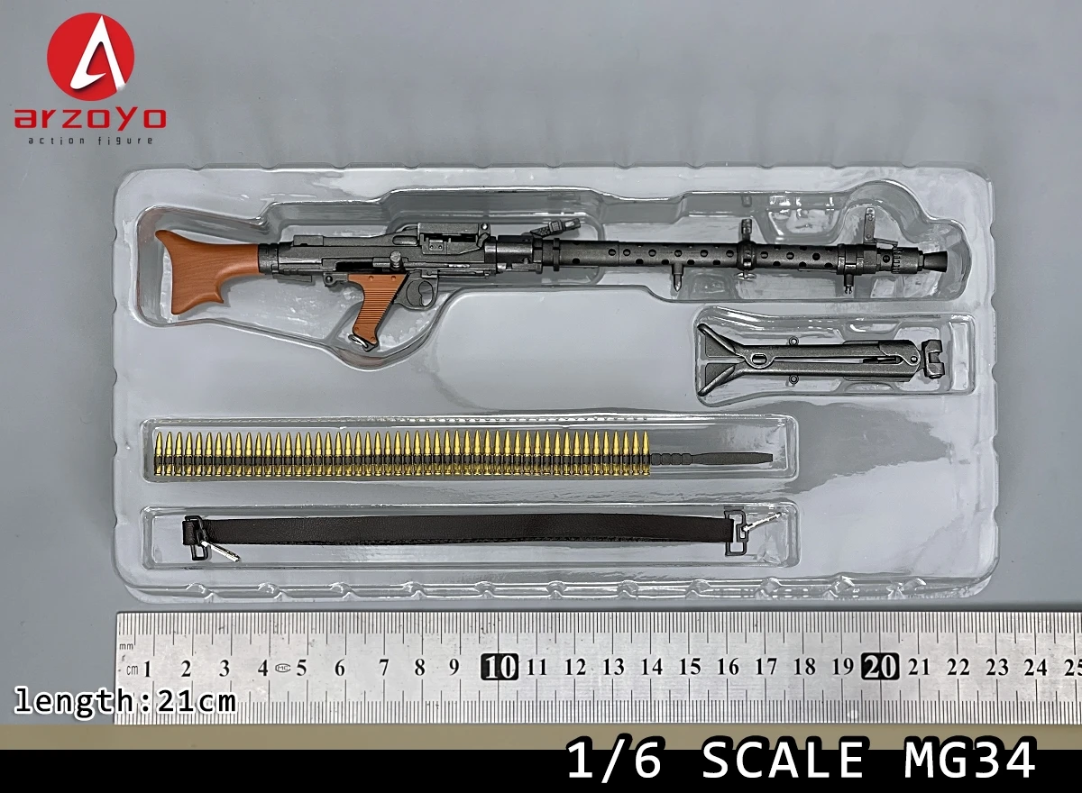 1/6 Scale MG42 MG34 Machine Gun Model PVC MaterialFor Action Figure Scene Accessory Toys Dolls Gifts Collection