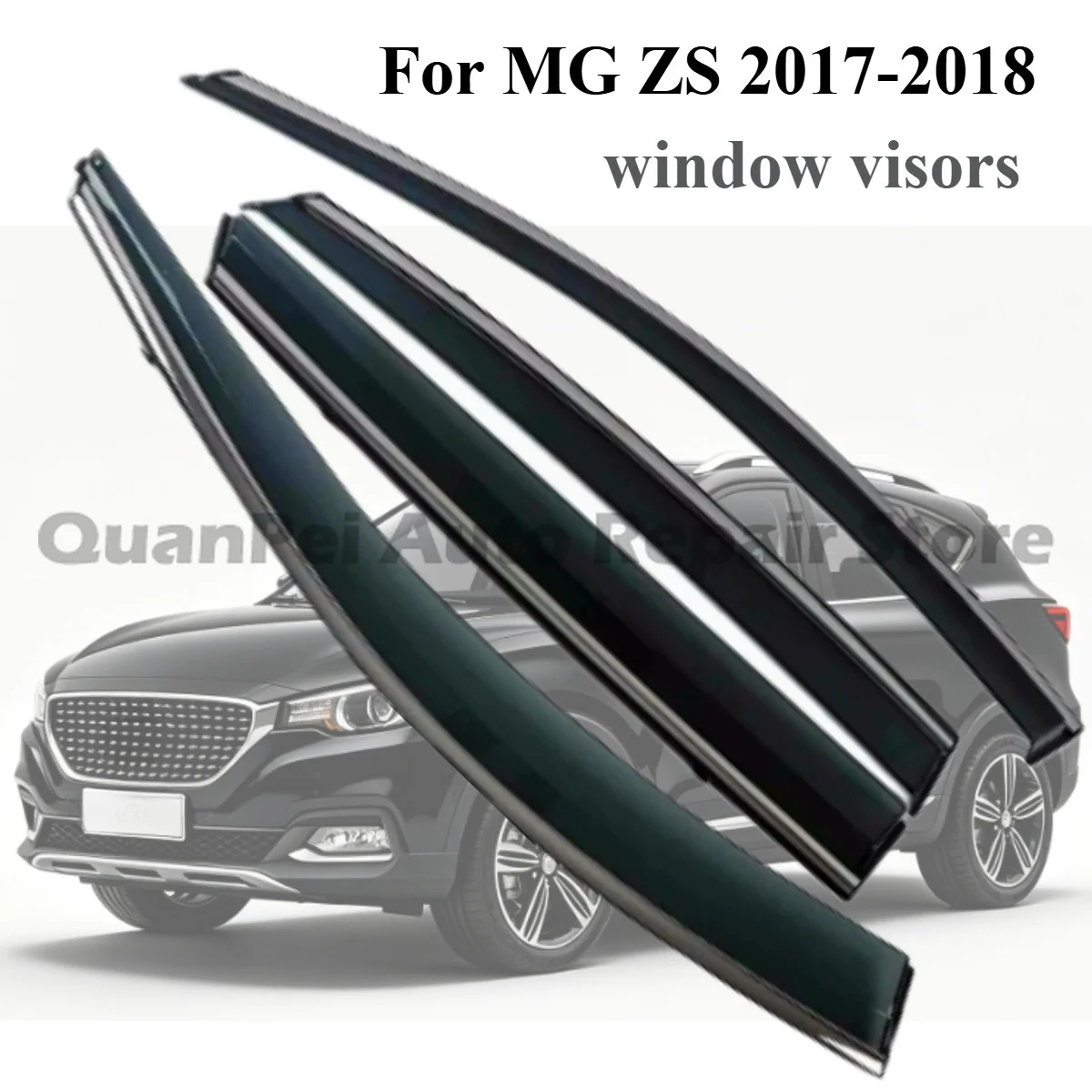 Solid side deflectors For MG ZS 2017-2018,no drilling easy install,lower wind noise and stop rain splashing into vehicle