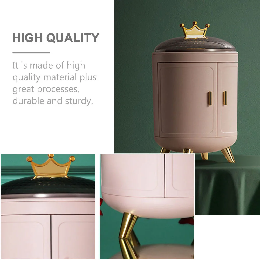 Rotating Design Jewelry Box Cylindrical Large Capacity Earring Storage Container Necklace Storage Case Home Decor