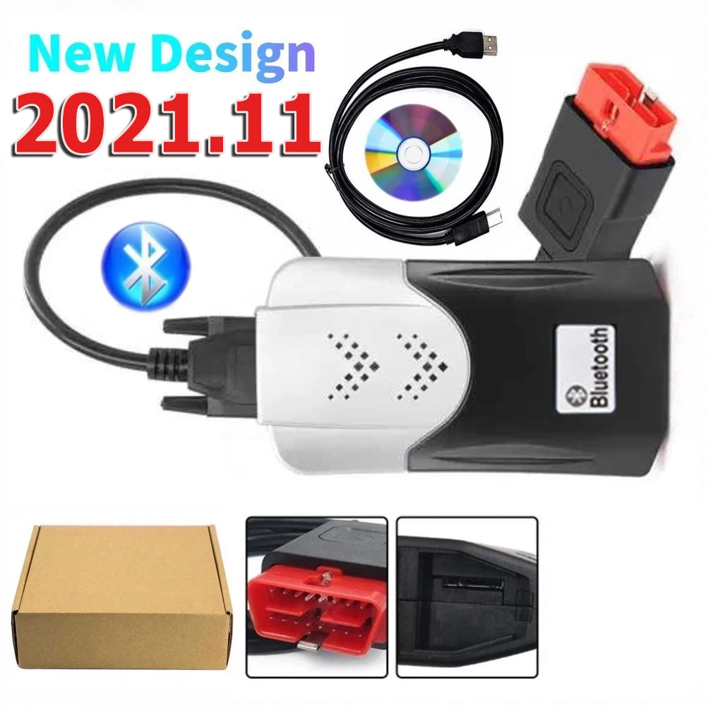 Scanner 2026 Mais Recente, Keygen 2021.11, Vd Ds150e Cdp com Bluetooth para Ferramentas de Diagnóstico de Carros e Caminhões TNESF DELPHIS ORPDC OBD2