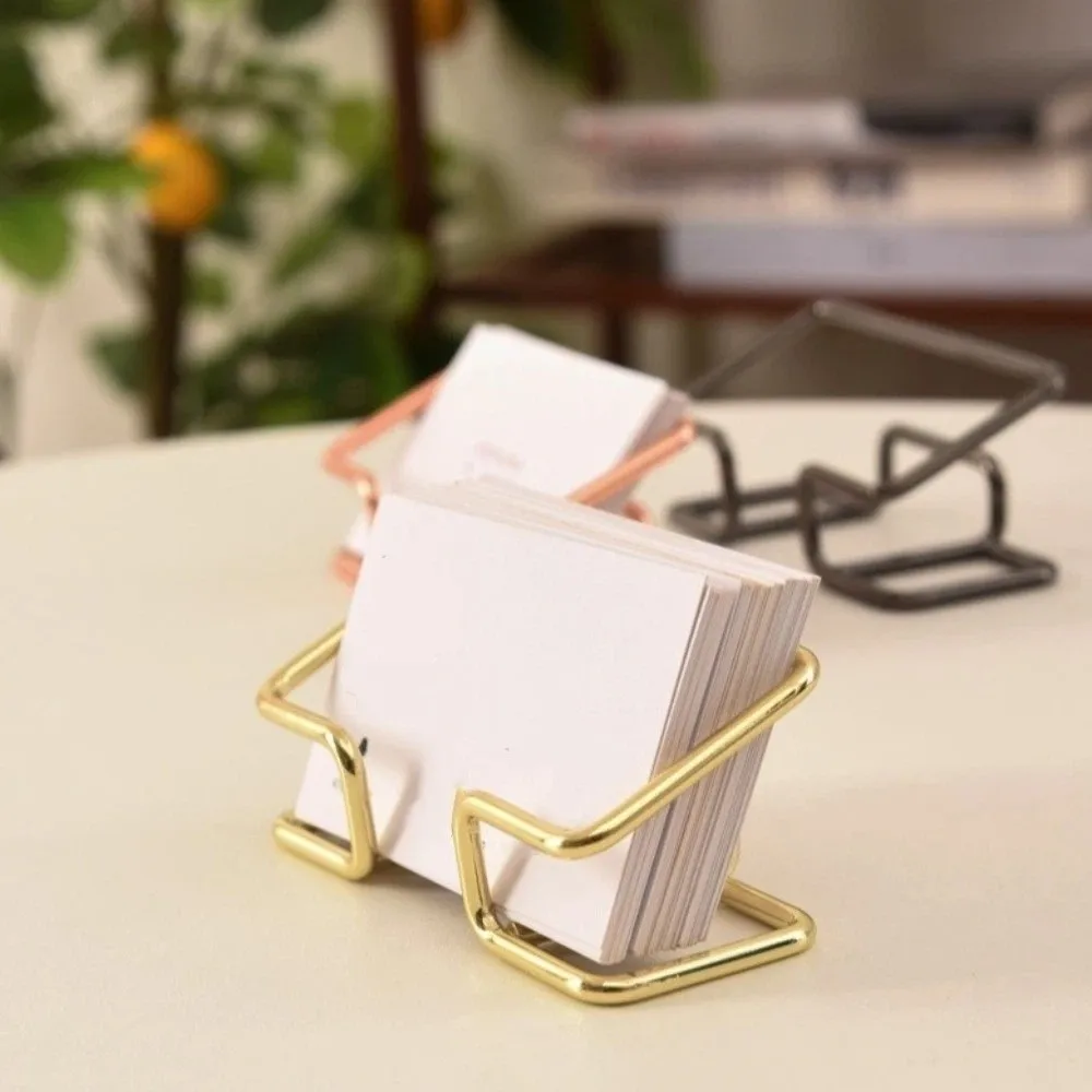 Metal Business Card Holder Rustproof Sturdy Name Card Stand Modern Style Space-saving Card Display Holder School