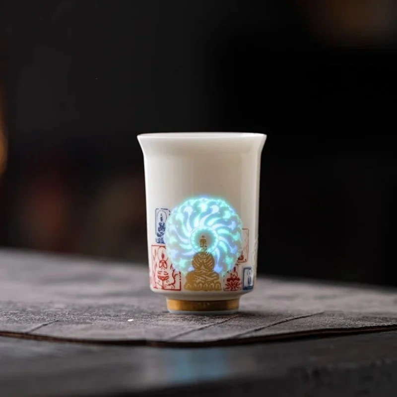 60ml Dunhuang Ceramic Teacup Home Decoration Exquisite Tea Bowl Kung Fu Tea Set Accessory Lucky Tea Table Ornament
