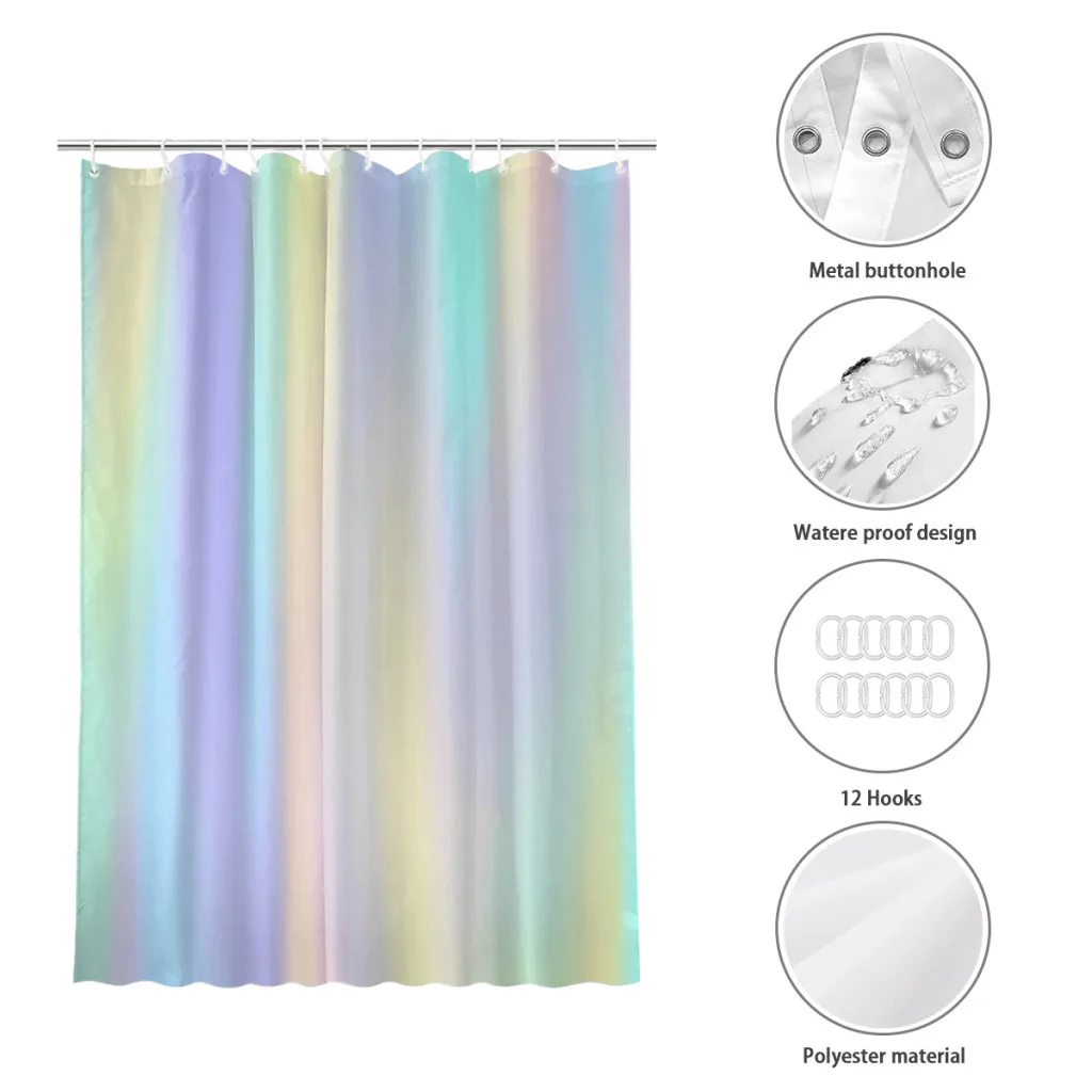 Pastel rainbow abstract Bathroom Shower Curtains Unicorn Waterproof Partition Curtain Designed Home Decor Accessories