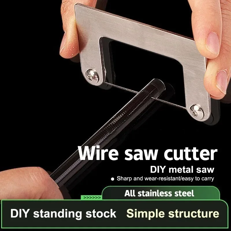 Mini Pocket Wire Saw Stainless Steel Hand Pull Rope Saw Survival Gear Emergency Tool for Outdoor Camping Hiking