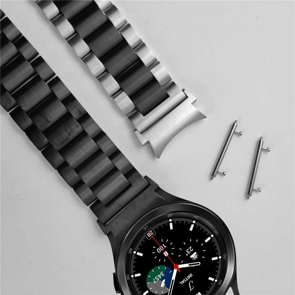 For samsung galaxy watch 5 pro 45mm 7 4 5 44mm 40mm band no gaps stainless steel strap galaxy watch 6 classic band 46mm 47mm 43m