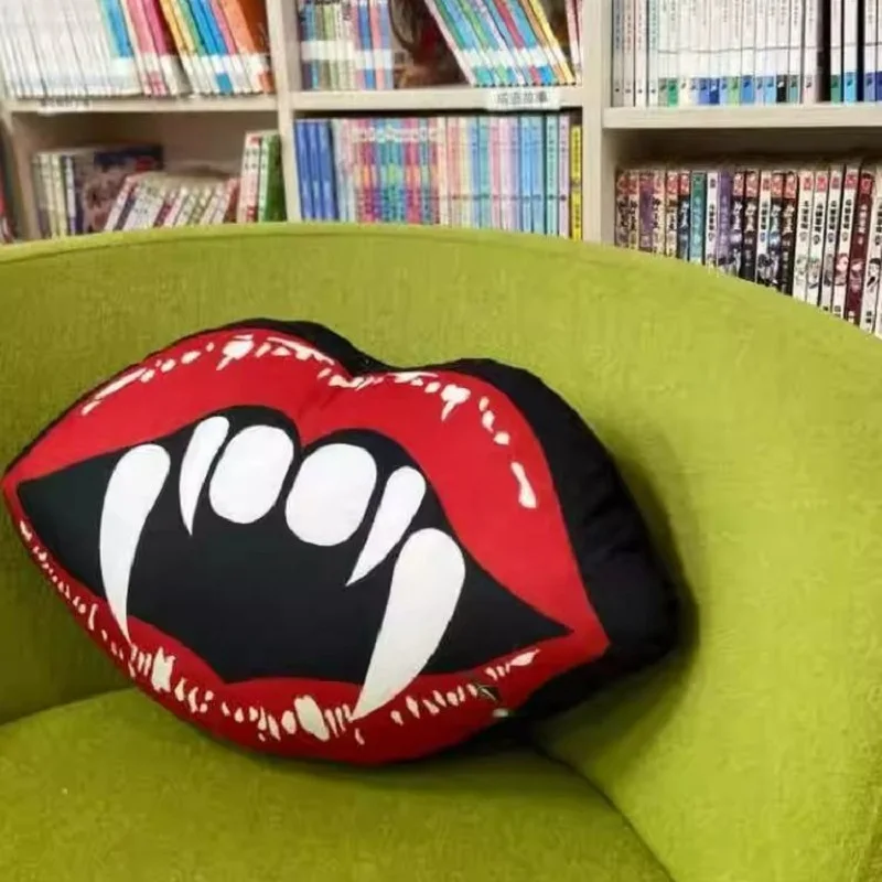 

Devil Red Lips Fun Decorative Cushion Pillow Halloween Living Room Bedroom Cushion