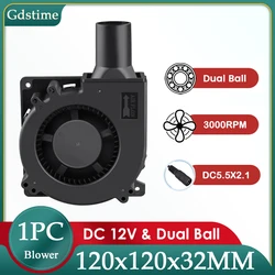 Gdstime DC 12V 120x32mm US/EU/UK Plug BBQ Fan Air Blower with Duct 120mm 12032 Portable Cooling Fan w Variable Speed Controller