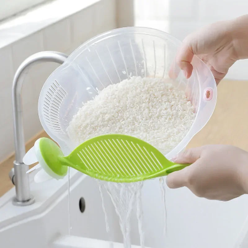 

Vegetable Fruit Cleaning Strainer Rice Leakproof Water Filtering Baffle Sieve Washing Drain Board Kitchen Cleaning Strainer Tool