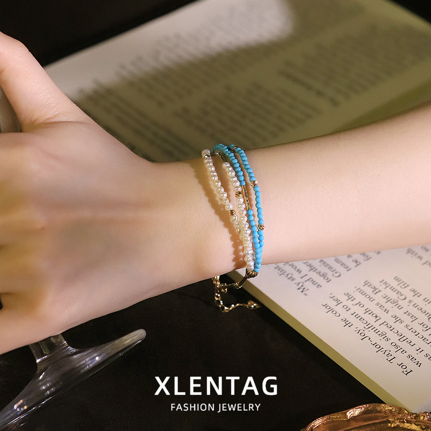 Elegant Natural Freshwater Pearl Bracelet for Women Daily Dating Jewelry Gift Pearl Boho Turquoise Bracelet Fashion Jewelry