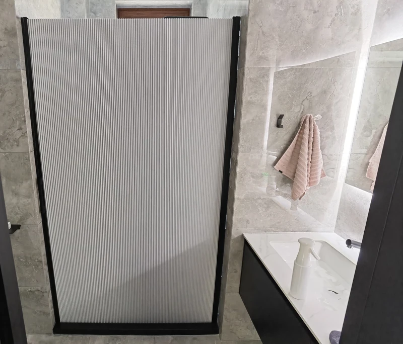 New Coming Bathroom Invisible Shower Screens Punch-Free Shower Curtain White/Black Frame Mildew-Proof Waterproof For Bathroom