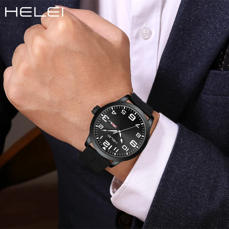 ساعات كوارتز فاخرة للرجال من HELEI مع عرض للتقويم والأسبوع ، ساعة يد مقاومة للماء ، هدايا للرجال ، أزياء