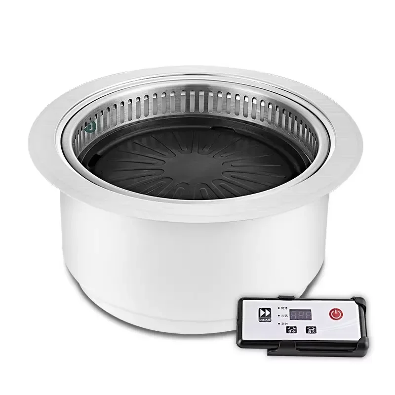 2800W Electric Smokeless BBQ Grill Korean Style Hot Pot Combo Table Indoor Outdoor Cooking Appliance for Home Restaurant Use