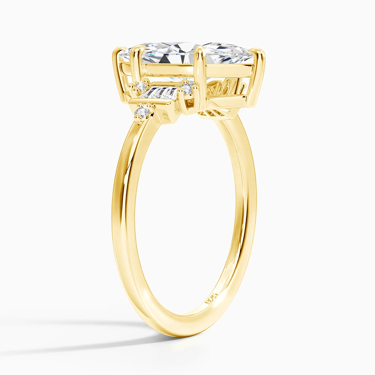 Luxuriöser Marquise-Verlobungsring 3ct 7*14mm Moissanit Laborgezüchteter Diamantschmuck für Damen mit GRA-Zertifikat Hochzeitsgeschenk im Angebot – Detail 4