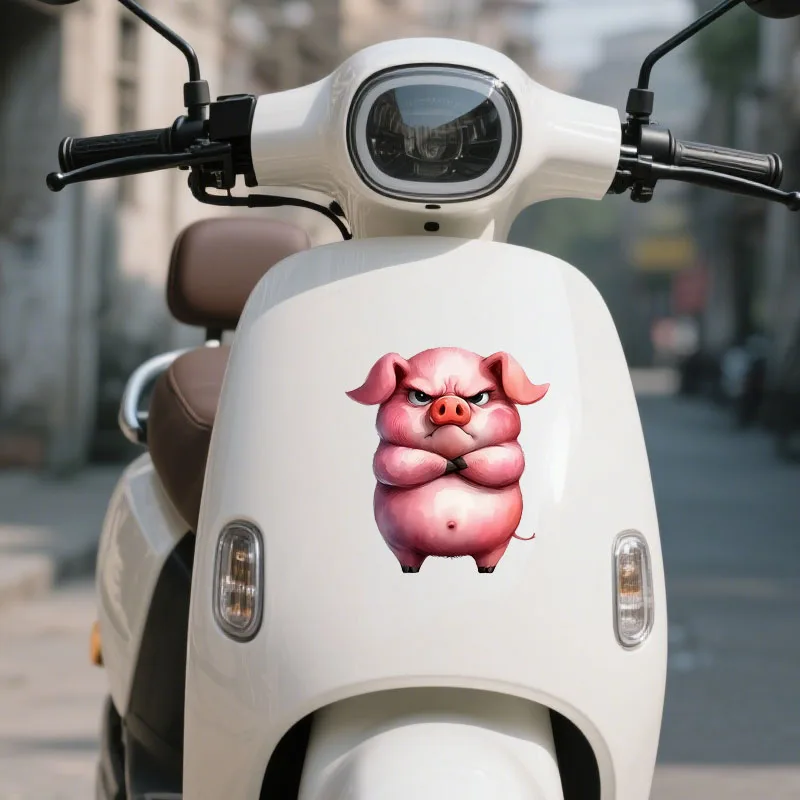 

Pink Angry Pig Car Stickers Motorcycle Laptop Windows Vinyl Waterproof Stickers Creative Scratch Resistant Car Stickers