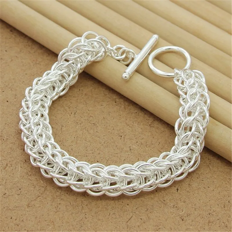

925 Sterling Silver Multi Circle Bracelet For Women Fashion Wedding Party Charm Jewelry